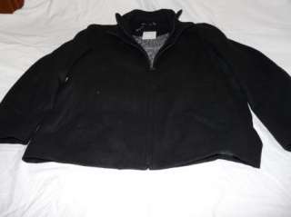 Calvin Klein Wool Coat Double Zip Large Black NWT  