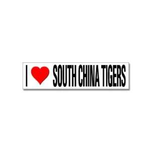  I Love Heart South China Tigers   Window Bumper Stickers 