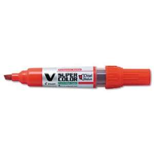  V Super Color BeGreen Marker, Chisel Tip, Refillable, Red 