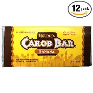 Goldies Premium Carob Bars, Banana, 3 Ounce Bars (Pack of 12)