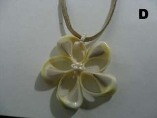 Shell/Cowry Flower Necklaces w/color beads pict. below  