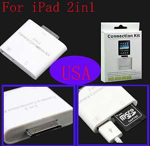 2in1 Camera Connection Kit USB SD Card Adapter for iPad  