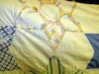 VTG 1930 50s Feed Sack Shining Stars & Octagon Quilt Handquilted 