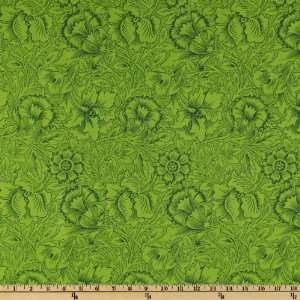  44 Wide Kaffe Fassett Stencil Carnation Green Fabric By 