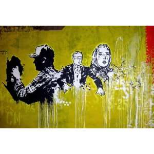 YELLOW AND BLACK STENCIL ART LIMITED PRICE SALE DISCOUNT 25% STUNNING 