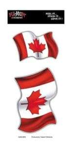 Canadian Flag Patriotic Sticker set of 2, bumper  