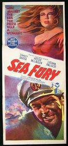 SEA FURY 1958 Stanley Baker RARE Vintage Daybill Movie poster  
