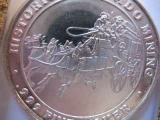   SILVER HISTORIC CENTRAL CITY CO STAGECOACH BULLION COIN + GOLD  
