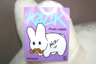 Frank Kozik SIGNED Kidrobot 24 Plush Stache Labbit  