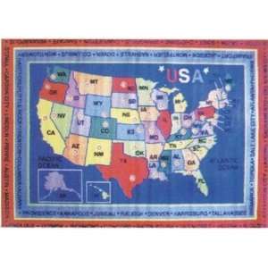   FT   184 Fun Time State Capitals Classroom Rug Size 53 x 76 Baby