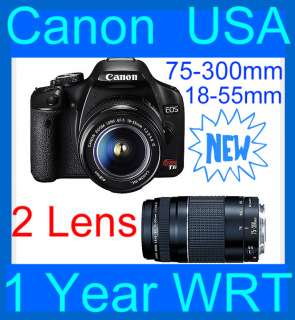 New Canon EOS Digital Rebel T1i Camera 18 55mm 75 300mm  