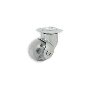 Cool Casters   Ball Wheel Caster, Clear / Grey Wheel, Satin Chrome 