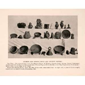  1908 Halftone Print Ancient Modern Idols Pottery Mexico 