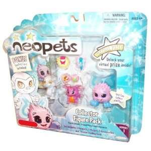  Neopets Series 1 Collector Figure 3 Pack Set with 2 Neopets 