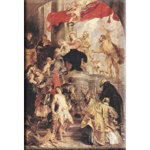 Bethrotal of St Catherine (sketch) 21x30 Streched Canvas Art by Rubens 