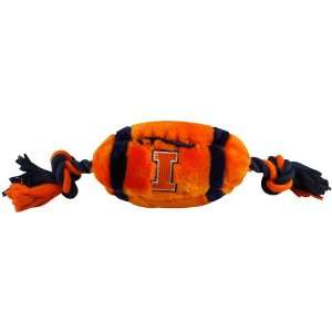 NCAA Illinois Fighting Illini Orange Navy Blue Plush Football Pet Toy