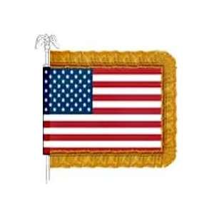  US Auto Fender Replacement Fringed Flag with Pole Hem 