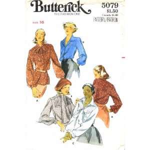  Butterick 5079 Vintage Sewing Pattern Womens Tucked Blouses 