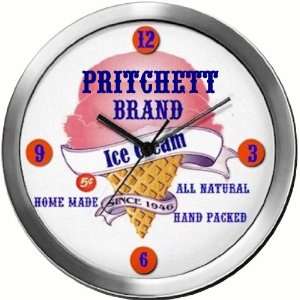  PRITCHETT 14 Inch Ice Cream Metal Clock Quartz Movement 