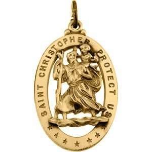St. Christopher Medal 25x18mm   14kt Gold/14kt yellow gold