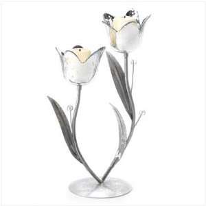  Silver Tulip Candleholder