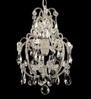 Antique Crystal Chandelier Vintage Glass Light Pendant French Italian 