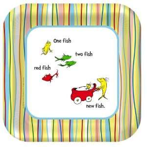   Party By Hallmark Baby Seuss Square Dinner Plates 