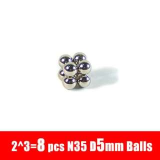 8pcs 5mm Balls Sphere Beads Rare Earth Neodymium strong Magnets N35 