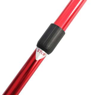   Retractable Durable Alpenstock Hiking Walking Stick Compass Red  