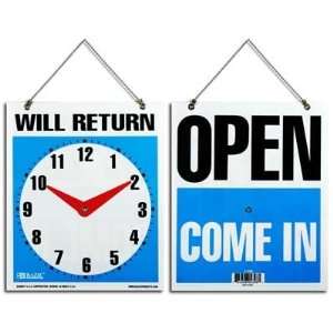   Clock Sign w/ OPEN sign on ba, CASE PACK 144