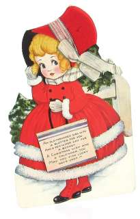 ANTIQUE CHRISTMAS CARD 1928 GOOGLY CALENDAR BLOTTER  