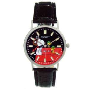  Pilot Snoopy Watch w/ Black Leather Band Toys & Games