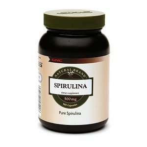  GNC Natural Brand Spirulina, 500mg, Capsules, 100 ea 