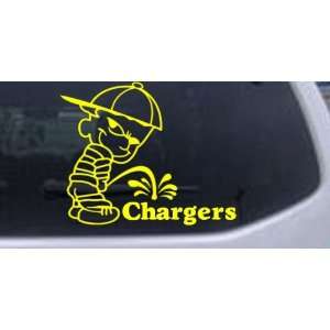 Pee On Chargers Car Window Wall Laptop Decal Sticker    Yellow 18in X 