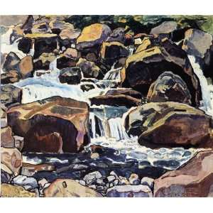   Hodler   24 x 20 inches   Mountain Stream at Champery