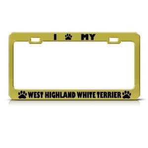  West Highland White Terrier Dog Metal license plate frame 
