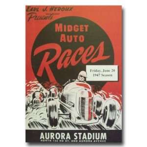 1947 Aurora Stadium Midget Racing Poster Print