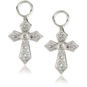   Designs Charmed Life Diamond 14k White Gold Cross Ear Charm Jewelry