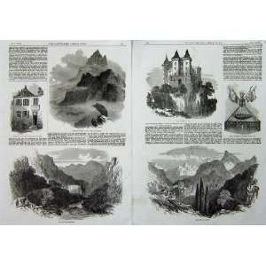   1854 Chateau Pau Eaux Bonnes Pyrenees Pic Midi Chaudes