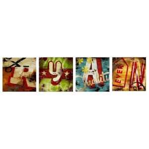  Rodney White   R   Y   A   N Set of 4 Artaissance Canvas 