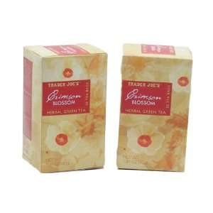 Trader Joes Crimson Blossom Herbal Green Tea   Pack of 2 Boxes 
