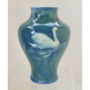   Royal Worcester Sabrinaware Vase   Swans by J Southall