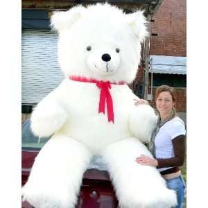 Feet Tall Biggest Valentine Teddy Bear in the World White Furry 
