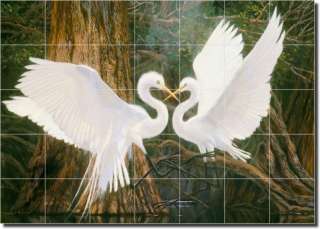 Mirkovich Birds Landscape Ceramic Tile Mural Backsplash  