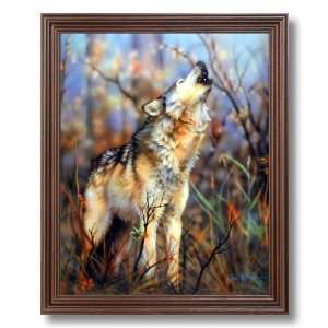 Framed Cherry Grey Wolf Howling Trees Wolves Animal Wildlife Pictures 