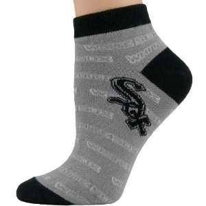  Chicago White Sox Ladies Gray Background Repeat Ankle Socks 