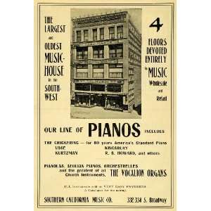   California Music Pianos Chickering   Original Print Ad