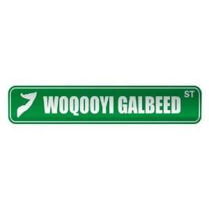   WOQOOYI GALBEED ST  STREET SIGN CITY SOMALIA