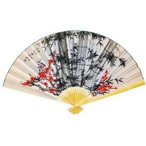  Chinese Bird and Flower Large Feng Shui Paper Wall Fan 