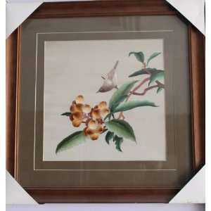  Handmade Silk Embroidery Paint Art   Fruits and Bird (16 